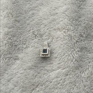 White gold- diamond - sapphire pendant